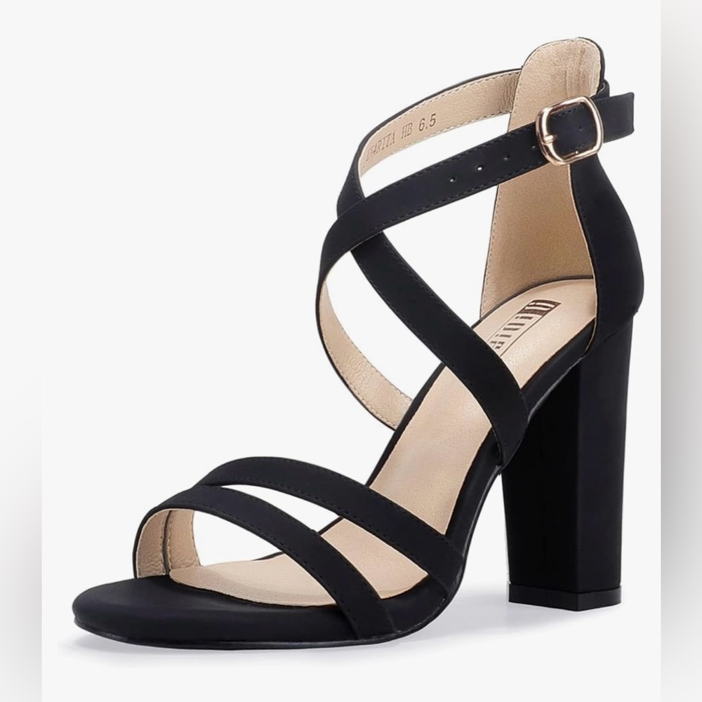 IDIFU Black Chunky High Heel